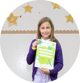 Primary Girl With Certificate