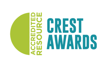 CREST Accreditation Logo in white background