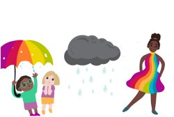 Useless Umbrella Aunt Stella & Children Sized For Process Card